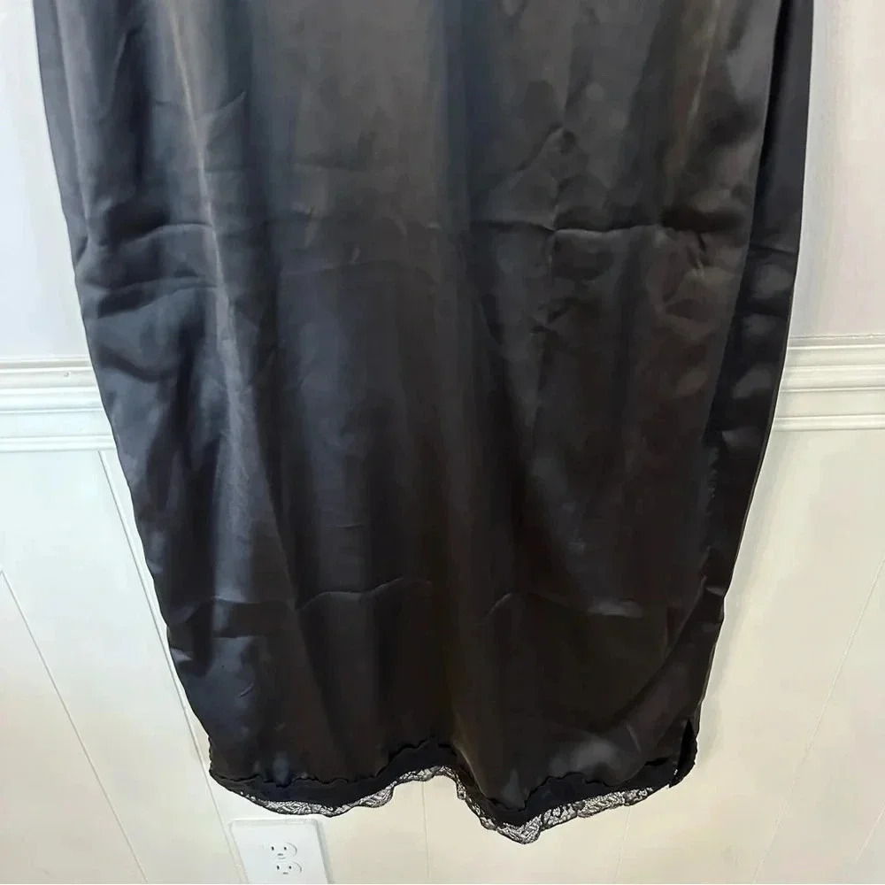 Rosedress Women's Black V-Neck Lace Satin Slip Dress with Straps Size M NWT - Picture 4 of 14